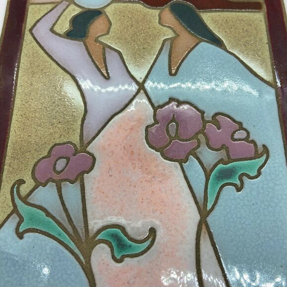 Maidens W/ Mesa Southwestern Style Decorative Tile Trivet Vintage 80s Arius - Picture 2 of 14